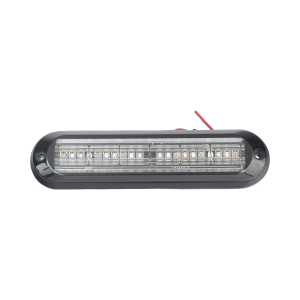 Luz Auxiliar, Ultra Brillante, IP67, 18 LEDs, Tricolor, Color Rojo/Claro/Azul, con mica transparente y bisel negro