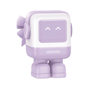 Cargador Mini GaNRobot 30W serie UNO | 1 USB-C de Carga Rápida | Tecnología GaN II | Multiprotocolo PD/QC/SCP/FCA | Carga Inteligente | Pantalla LED | Zapato Magnético Extraíble | Thermal Guard | Color Lila.