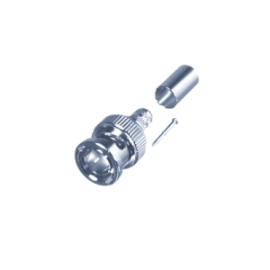 Conector BNC Macho de Anillo Plegable para Cable RG-6, Níquel/ Oro/ Teflón.