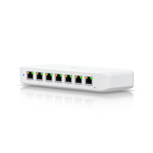 USW Ultra Switch de 8 Puertos GbE (7 Puertos PoE+ y 1 Puerto Entrada PoE++) con Opciones de Montaje Versátiles