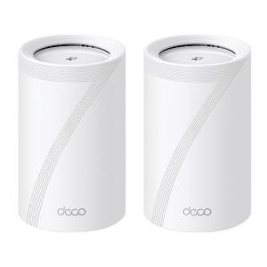 KIT 2 Routers Inalámbrico MESH Interior para Hogar / Triple Banda Wi-Fi 7 BE9300 Mbps / 2 Puerto 2.5 Gigabit WAN/LAN / 4 Antenas Internas / Operación Multi-Link MLO / Administración Mediante la App Deco (iOS, Android) / HomeShield