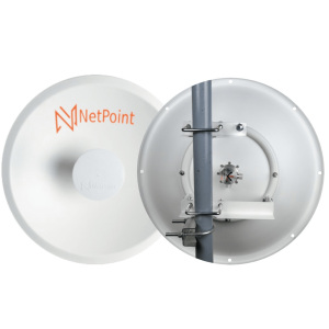 Doble Antena Direccional de alto rendimiento / diámetro  de 39.6 cm / 4.9-7.2 GHz / Ganancia 27 dBi / SLANT de 45 ° y 90 °  / Conector N-Hembra / Montaje, jumpers y radomo incluidos.
