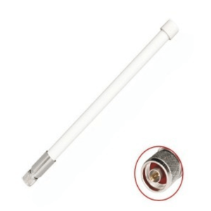 1 Antena Omnidireccional / Doble Banda 2.4 GHz y 5 GHz / Ganancia 7 dBi (2.4 GHz) y 10 dBi (5 GHz) / Exterior / Polarización Vertical / Conector N Macho