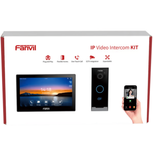 Kit Videoportero IP Fanvil VIK-01, Estación Interior SIP i504W + Frente de Calle i60, Llamadas HD, Desbloqueo Remoto, App Fanvil Link, Wi-Fi 2.4G/5G, PoE