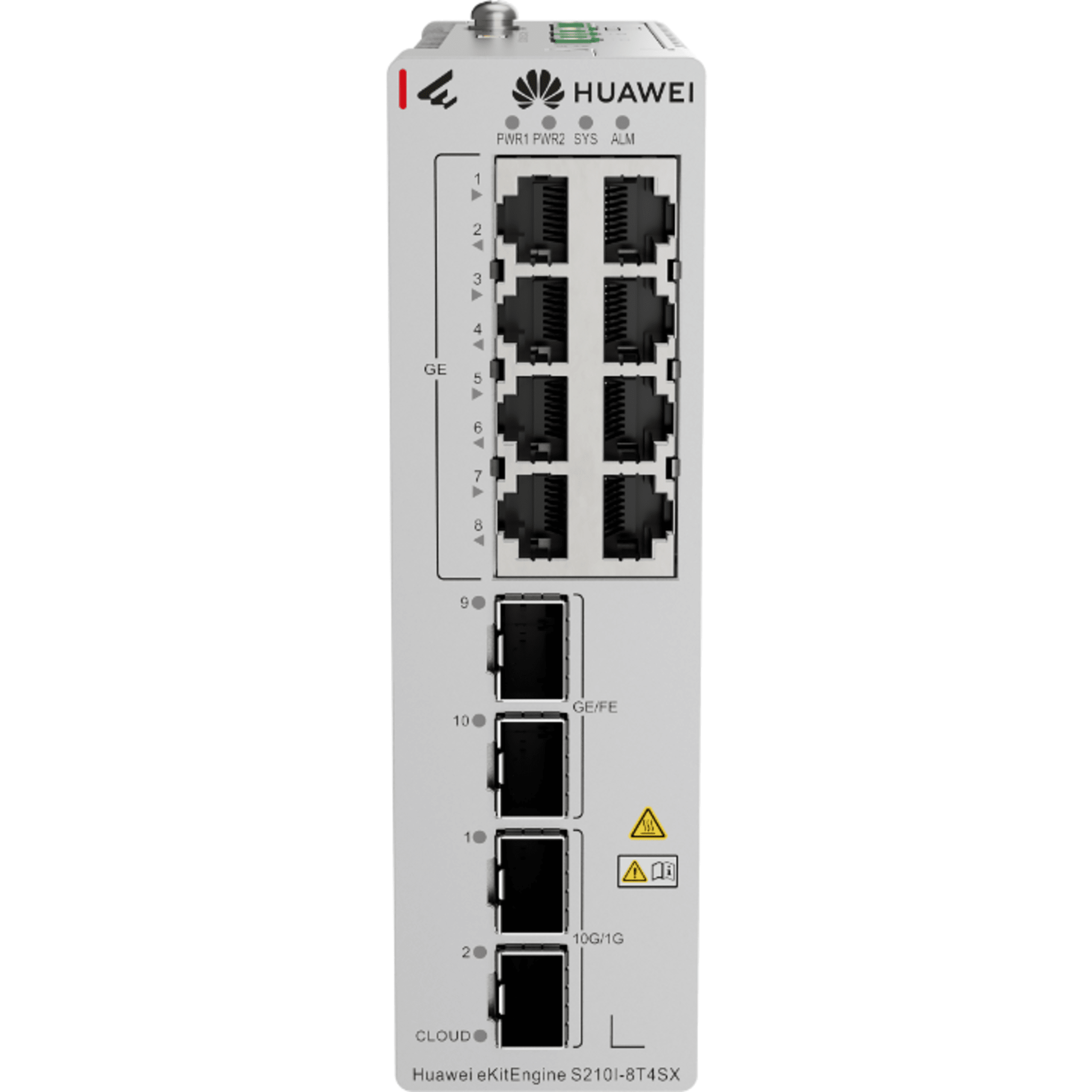 Switch Industrial eKit / 8 Puertos Gigabit / 2 SFP / 2 SFP+ / Montaje en Riel DIN / Fuente Redundante: 9.6 a 50 VCD / Libre de licenciamiento / Gestión gratuita desde la Nube