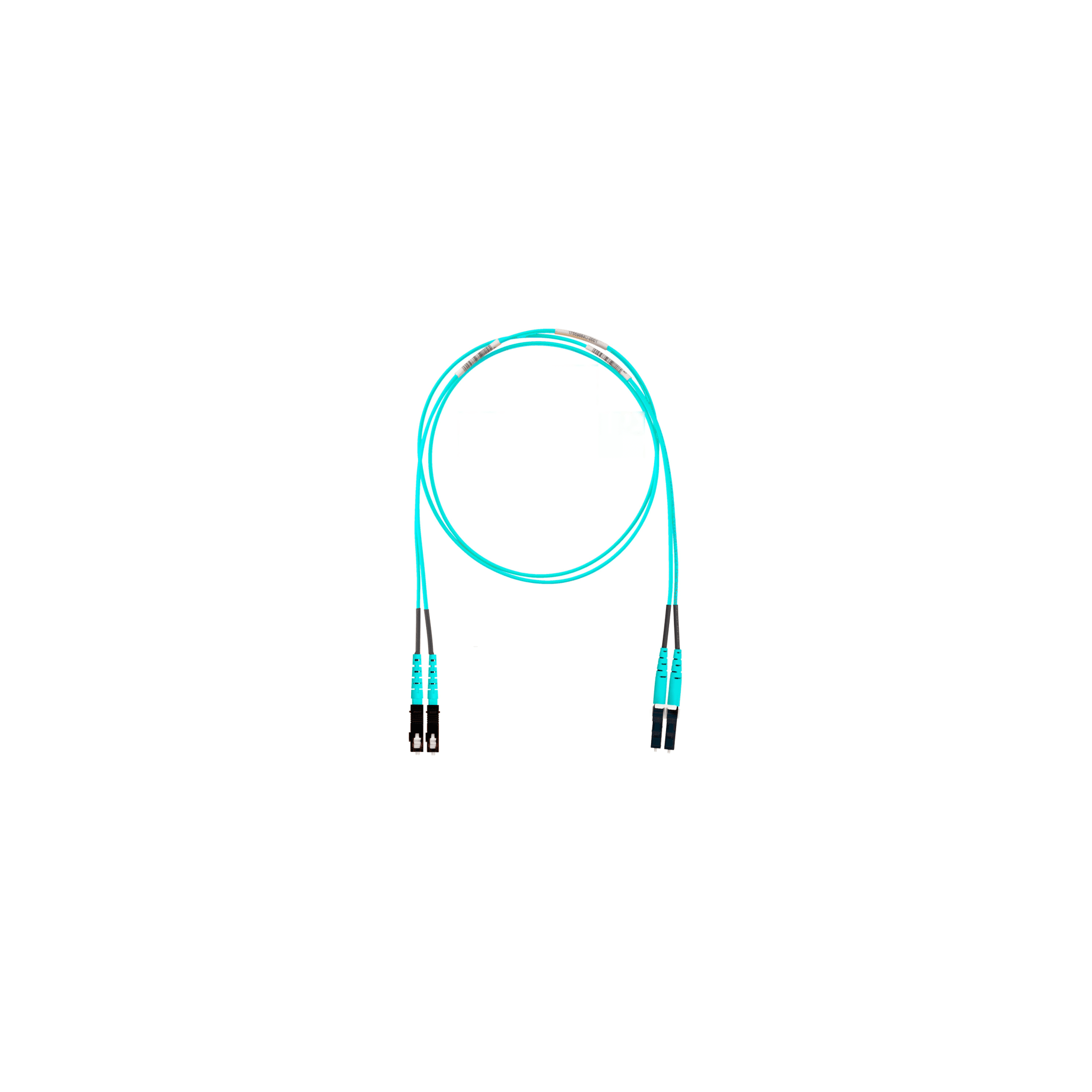 Jumper de Fibra Optica Multimodo 50/125 OM3, LC-SC Duplex, OFNR (Riser), Color Aqua, 15 Metros