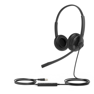 Diadema Alámbrica UH34 Dual de Yealink USB Compatible con Teléfonos IP y Computadoras.