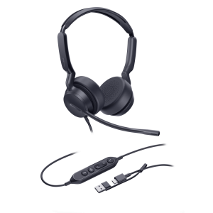 Diadema Alámbrica UH42 SE Dual de Yealink Certificada para Microsoft Teams con USB-C/A