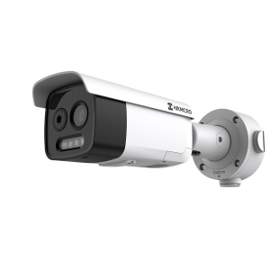 Bala IP Dual / Térmica 9.7 mm (160 x 120) / Óptico 8 mm (4 Megapixel) / Detección de Personas 285 Mts / 40 mts IR / Exterior IP67 / PoE / Termométrica / Detección de Temperatura (Fuego) / Sirena y Luz / Micro SD 32 GB In