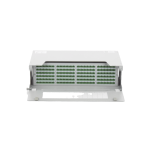 Distribuidor de Fibra Óptica para 144 empalmes, con 144 acopladores SC/APC y 144 pigtails, 19", 5 UR