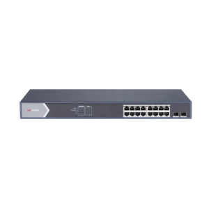 Switch Gigabit PoE+ / Administrable / 16 Puertos 1000 Mbps PoE+ / 2 Puertos SFP / Configuración Nube desde Hik-ParnerPro / PoE hasta 300 Metros / 225 Watts