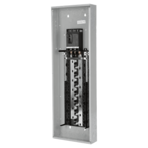 Centro de carga trifásico ES de 42 espacios, 120/240vca, Barra de aluminio, Nema 1, uso interior. Incluye tapa.