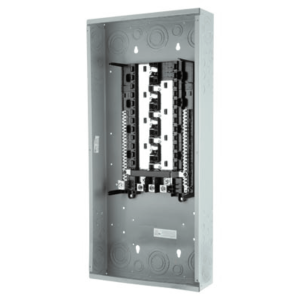 Centro de carga trifásico ES de 12 espacios para 24 circuitos, 120/240vca, Barra de aluminio, Nema 1, uso interior. Incluye tapa.