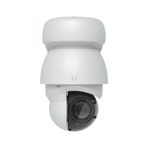 Cámara UniFi Protect PTZ AI Industrial Color Blanco, 4K (8MPX), Zoom Óptico 22x, Visión Nocturna IR 100 m, Reconocimiento Facial y Placas, Protección IP66, Movimiento 360°, PoE++