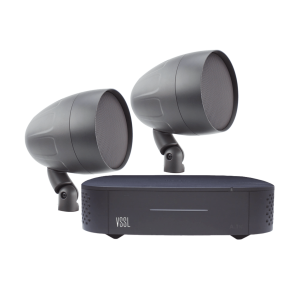 KIT Amplificador VSSL A1X | 2 Bocinas Acoustiscape TruAudio Modelo AS2T |  IP66