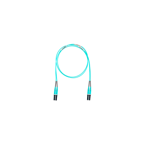 Jumper de Fibra Óptica Multimodo 50/125 OM4, LC-LC Duplex, OFNR (Riser), Color Aqua, 18 Metros
