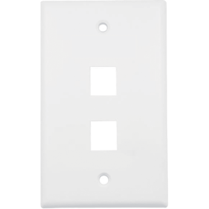 Placa de Pared (Face Plate) / 2 Puertos / Color Blanco / Caja con 20 Piezas / ABS