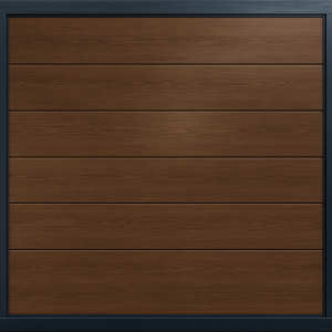 Puerta de Garage de Alta Calidad / Linea Central / Imitacion madera / oscura / 18x8 pies / AISLADA / Estilo Americana.