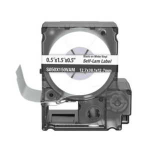 Casete de 175 Etiquetas Autolaminadas de 12.7 x 38.1 mm, para Cables de 4 a 8.1 mm de Diámetro, Área de Impresión Color Blanco