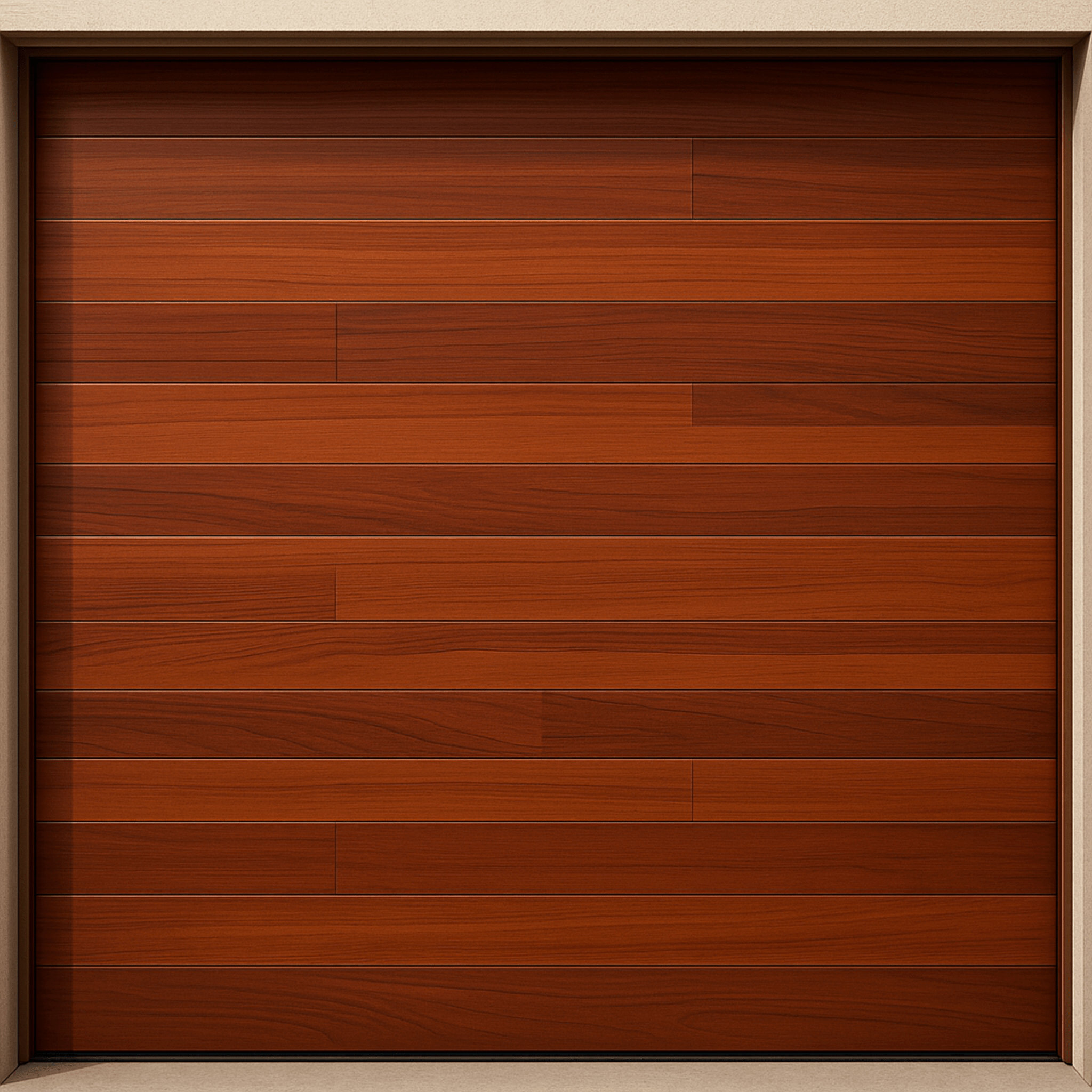 Puerta de Garage de Alta Calidad / Estilo Americano / Acabado Laminado PREMIUM / Color Madera Clara / 8x8 Pies.