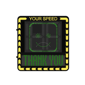 Display LED para Control de Velocidad Exterior / Distancia Visible de 100 m / LED de Alta Luminosidad y Bajo Consumo / Visualización de Velocidad con Código de Colores / IP66 / Conectividad Wi-Fi y Ethernet / Compatible con TCP/IP, HTTP, DHC