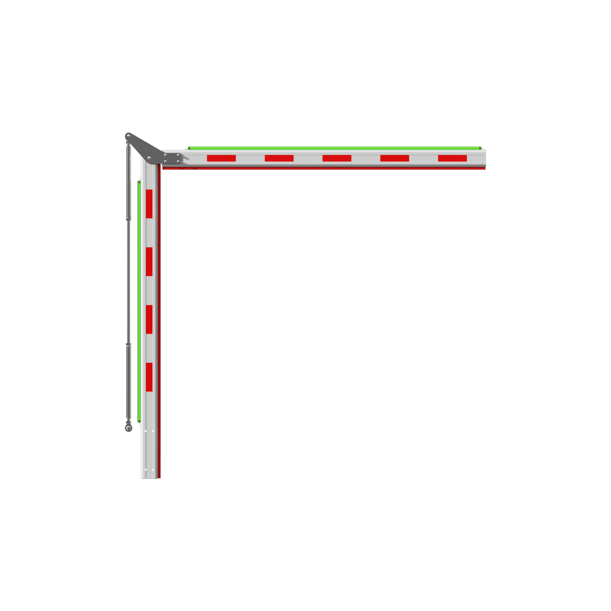 Brazo Articulado 3 mts (1.5+1.5) con Iluminación para Barreras Hikvision Serie DS-TMG320