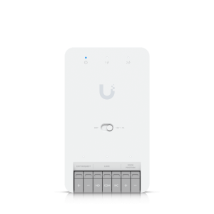 Centro de Control de Acceso Compacto Ubiquiti UniFi / Terminal de Bloqueo 12V / Entradas Adicionales Sensor y Botón / Alimentación PoE++ / Conexión para Dos Lectores o Cámaras / Uso Interior