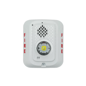 Sirena con Lámpara LED Estroboscópica / a 2 Hilos / Montaje en Pared / 24 Vcd / Configuración Estroboscópica Seleccionable / Texto en Inglés / Color Blanca