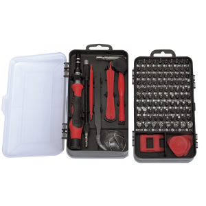 Juego de Reparación de Pantallas o Dispositivos Electrónicos de Uso Fino con 115 piezas con Estuche de Almacenaje.