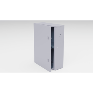 Gabinete para instalación de 2 Baterías , Fabricado en Lámina Galvanizada, Accesorios para poste (No incluidos)