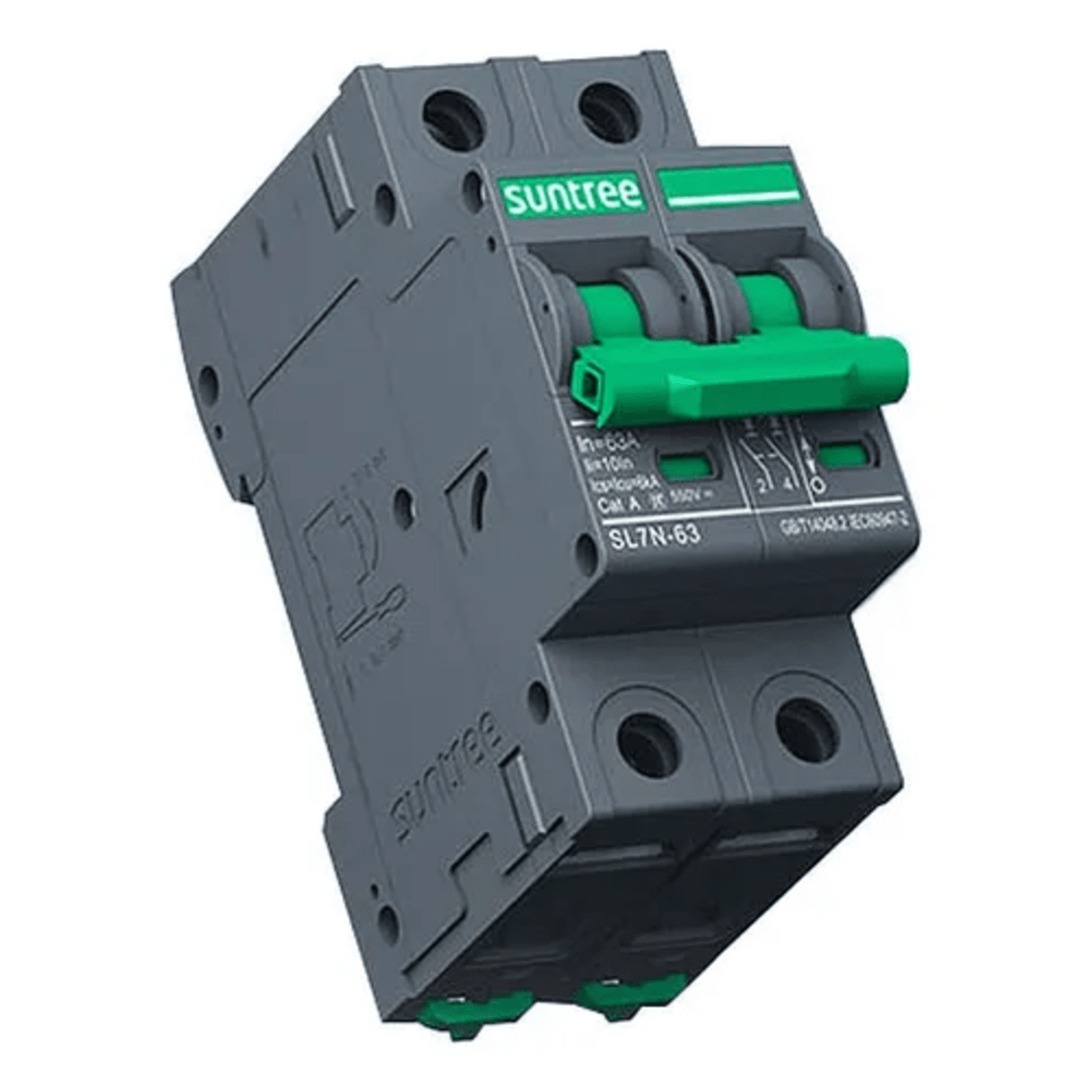 Protección Térmica/ Interruptor 2P, 32 A, Corriente Directa 800 Vcc para Aplicación Fotovoltaica Montaje Riel DIN