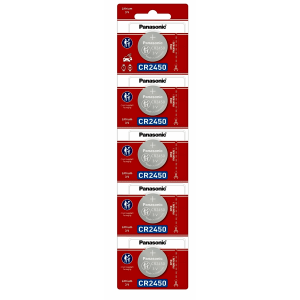 Batería de Litio tipo Moneda 3V / CR2450/ Tira c/5pz  ( Batería no recargable )