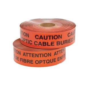 Cinta de peligro subterráneo, Color rojo, Material Aluminio, 304.8m, Leyenda: PRECAUCIÓN: LÍNEA ELÉCTRICA ENTERRADA DEBAJO