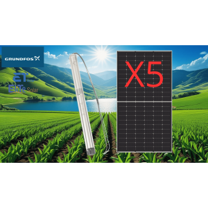 Kit De Bombeo Solar/ Bomba 2.5 Kw / 5 Módulos Solares 610w