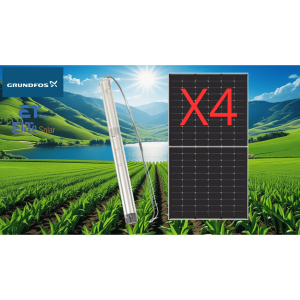 Kit De Bombeo Solar/ Bomba 1.4Kw / 4 Módulos Solares 610w