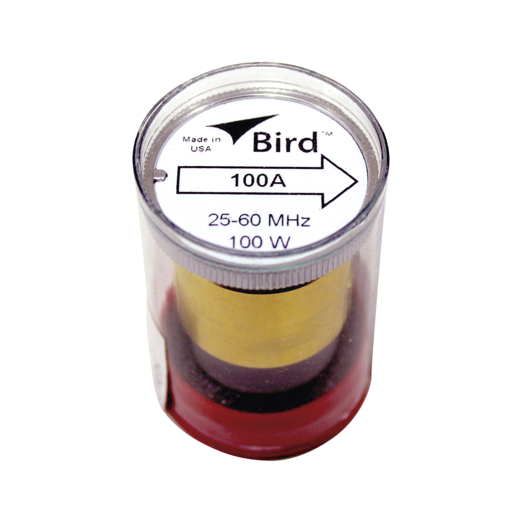 Elemento de 100 Watt en Línea 7/8" para Wattmetro BIRD 43 en Rango de Frecuencia de 25 a 60 MHz.
