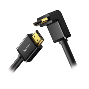 Cable HDMI 2.0  en Angulo de 90°  / 3 m / 4K@60Hz / HDR / 3D / HEC (Canal Ethernet HDMI) / ARC (Canal de Retorno de Audio / CEC / 32 canales de Audio / HDCP 2.2 / Dolby Atmos / 18 Gbps / Blindaje Múltiple