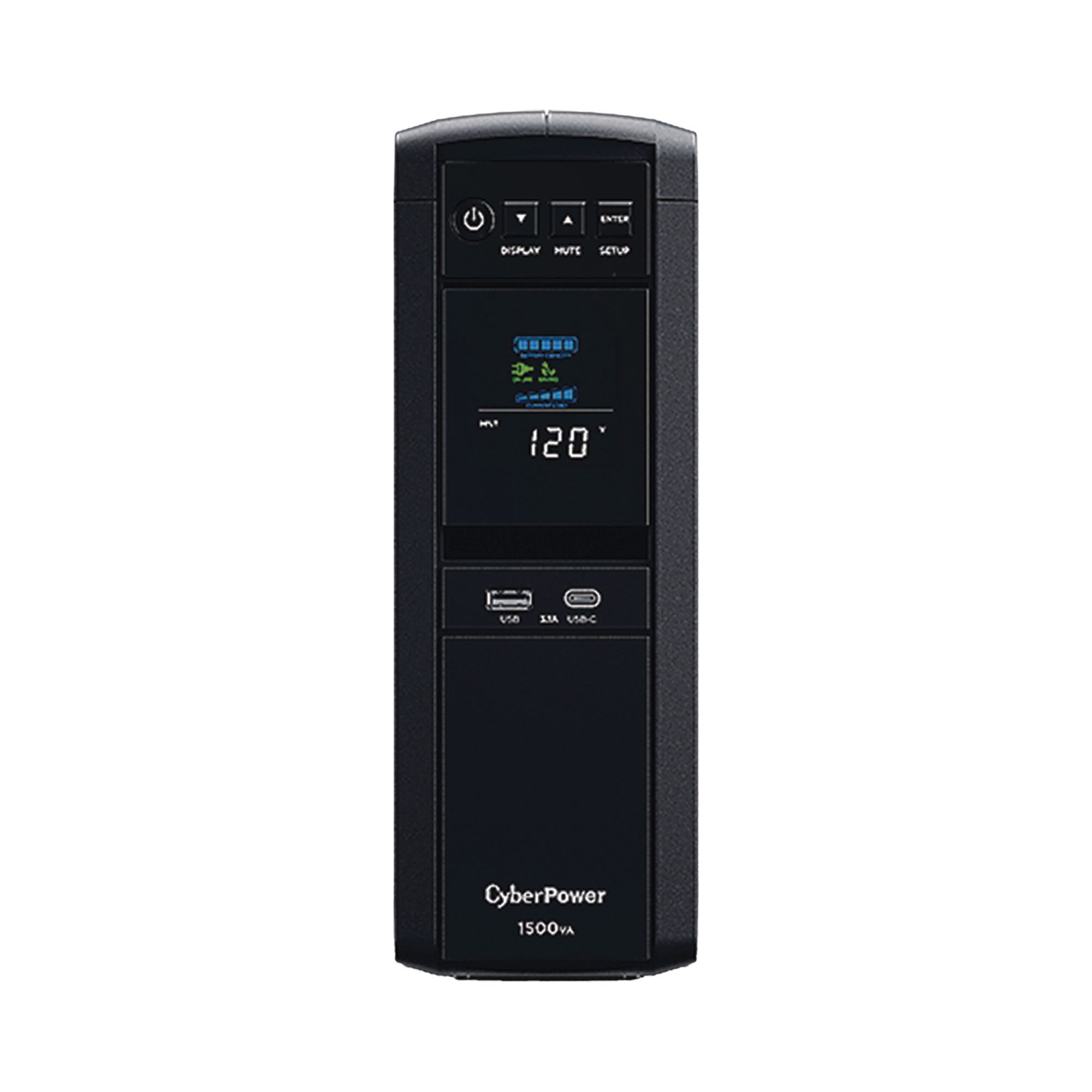 UPS de 1500 VA/900 W, Topología Línea Interactiva, Entrada 120 Vca NEMA 5-15P, Onda Senoidal Pura, Tipo Torre, Con 10 Tomas NEMA 5-15R