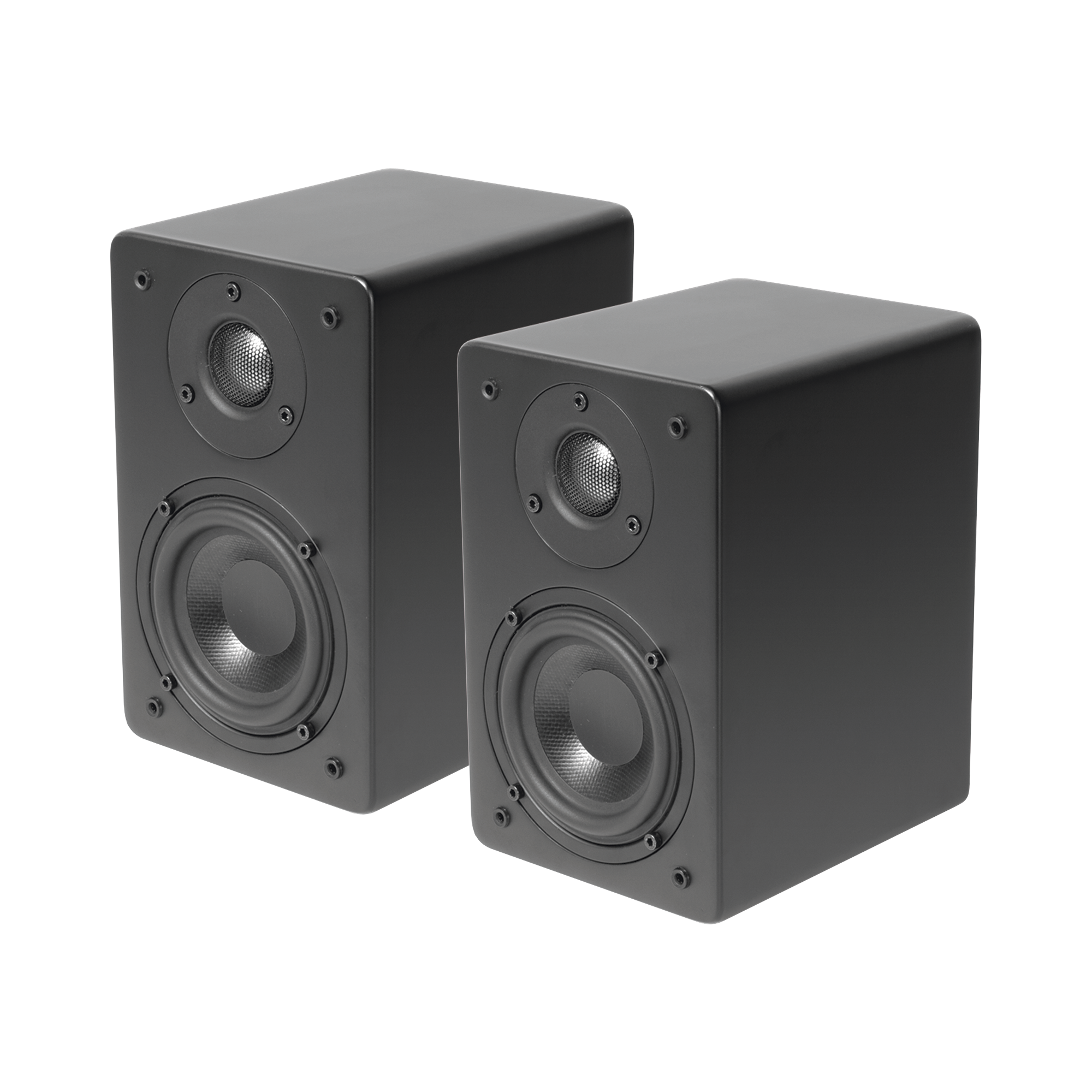 PAR de Altavoces de Estantería | Woofer de 4'' | Tweeter de 1 | Acabado negro mate | 40 watts | 8ohms