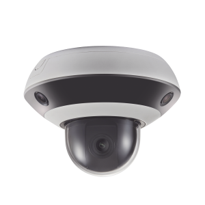 Mini Domo PanoVu 2 Megapixel / 1 PTZ 4X Zoom + 3 Lentes Panorámicos 360° / H.265 / 10 mts IR / Uso en Interior / PoE+ / dWDR / Micro SD