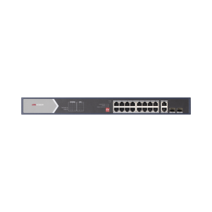 Switch Gigabit PoE+ / No Administrable / 16 Puertos 1000 Mbps PoE+ (4 Puertos PoE++ 90 W) / 2 Puertos 1000 Mbps Uplink + 2 Puertos SFP de Uplink / Modo Extendido hasta 300 Metros / 225 W