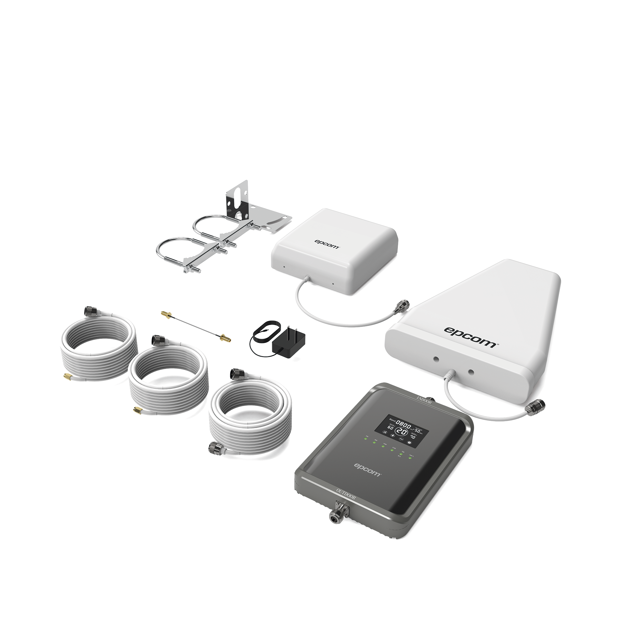 Kit Amplificador de Señal Celular 2G, 3G, 4G y 5G / Mejora llamadas convencionales y VoLTE / Amplifica señal de TELCEL, AT&T, MOVISTAR, BAIT,DiRi y más / Cobertura de 300 m² con una antena y hasta 600 m² con 2 antenas di