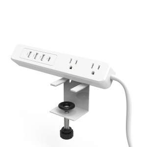 Multicontacto con Montaje para Escritorio / Carga Rápida para 65 W / 3 x Nema 5-15P / 2 x USB-A (5V @3A) / 1 x USB-C (65W)