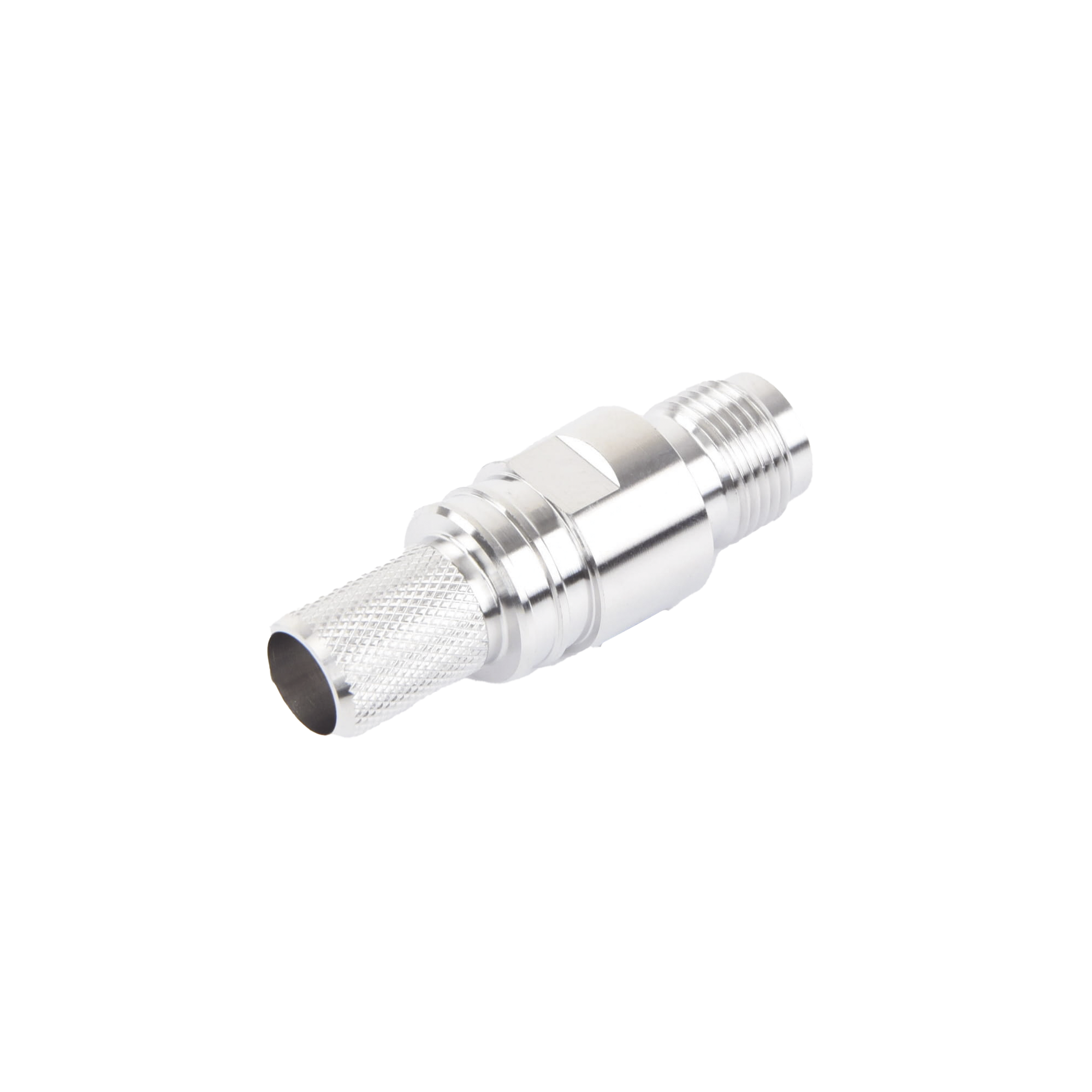 Conector TNC Hembra en Línea, Plegable Hex. con Pin Cautivo para cables Tipo RG-8/U, LMR-400