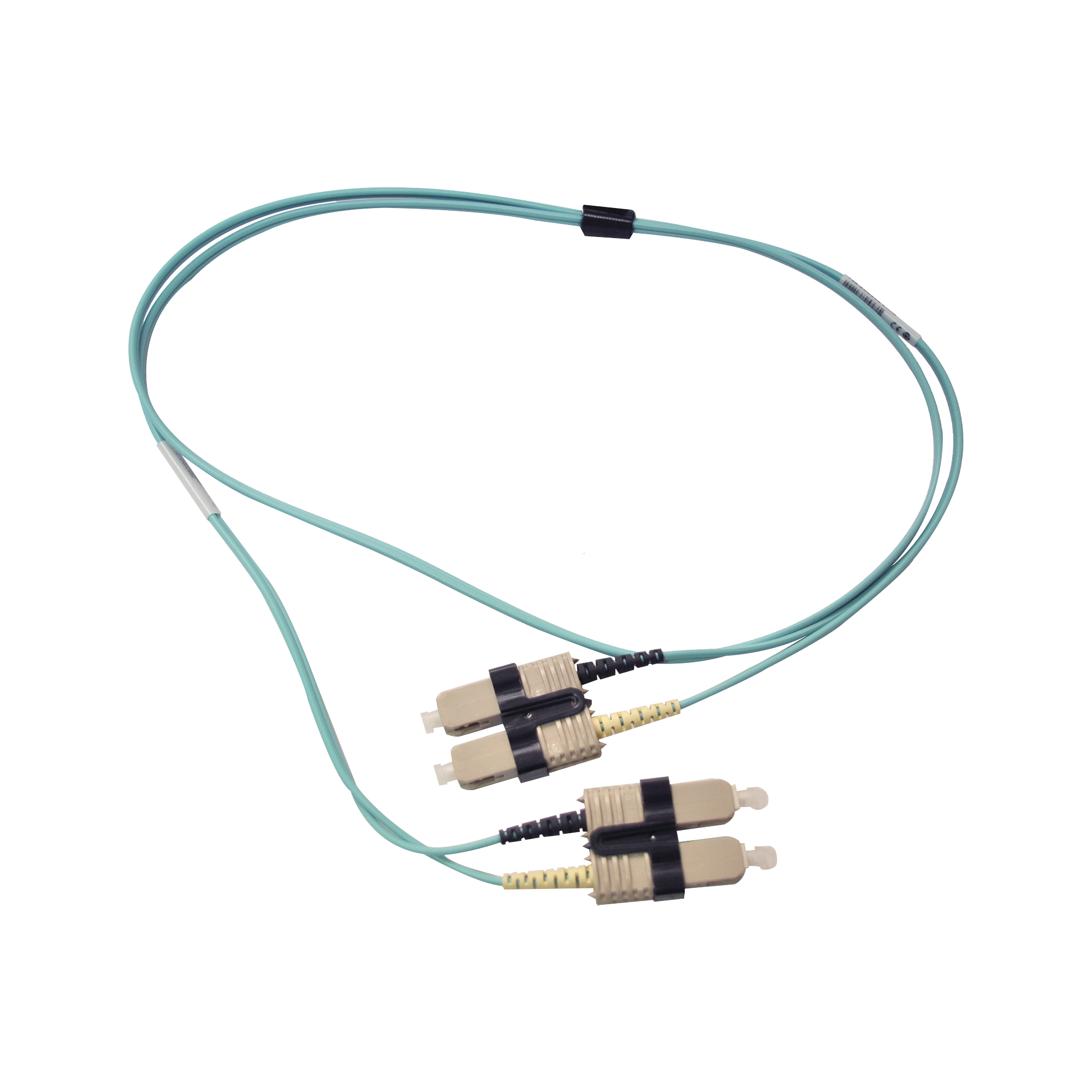 Jumper de Fibra Óptica Multimodo 50/125 OM3 XGLO, SC-SC Duplex, OFNR, Color Aqua, 1 Metro