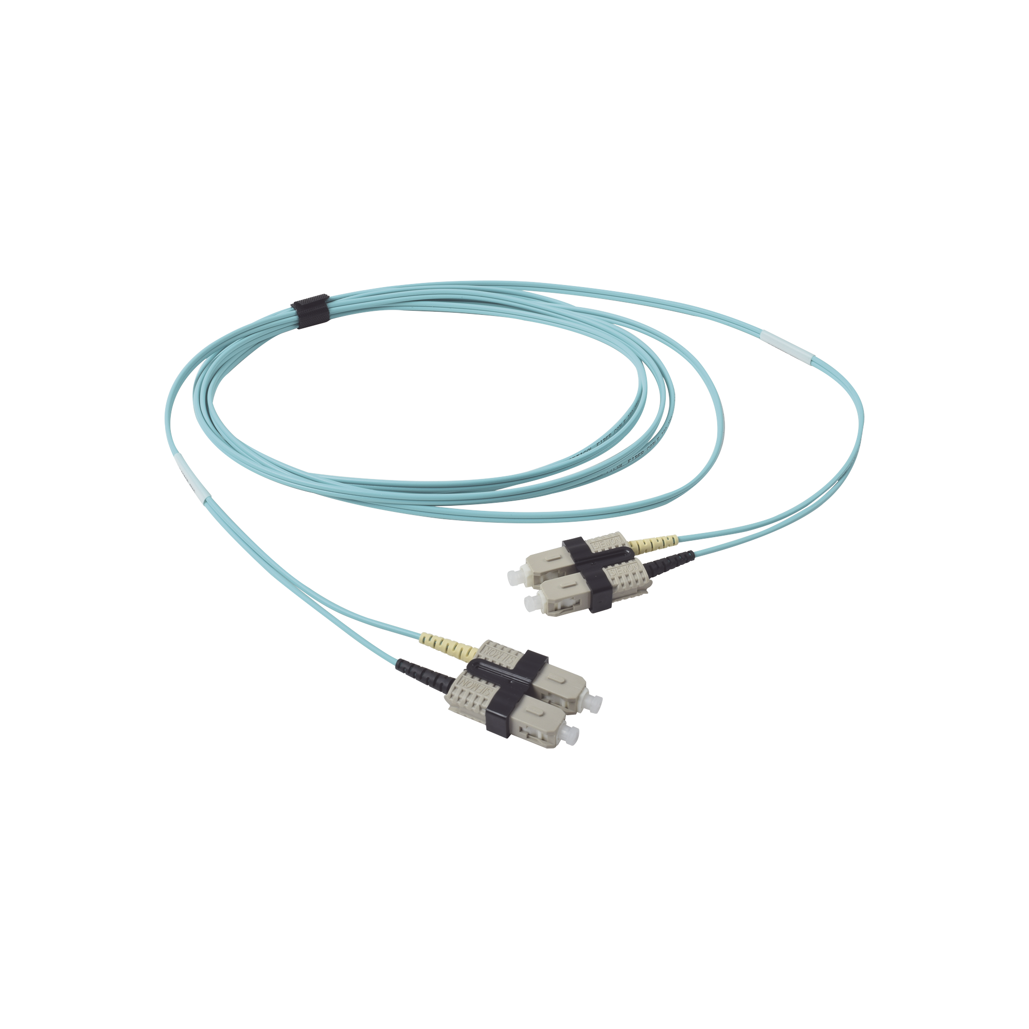 Jumper de Fibra Óptica Multimodo 50/125 OM3 XGLO, SC-SC Duplex, OFNR, Color Aqua, 3 Metros