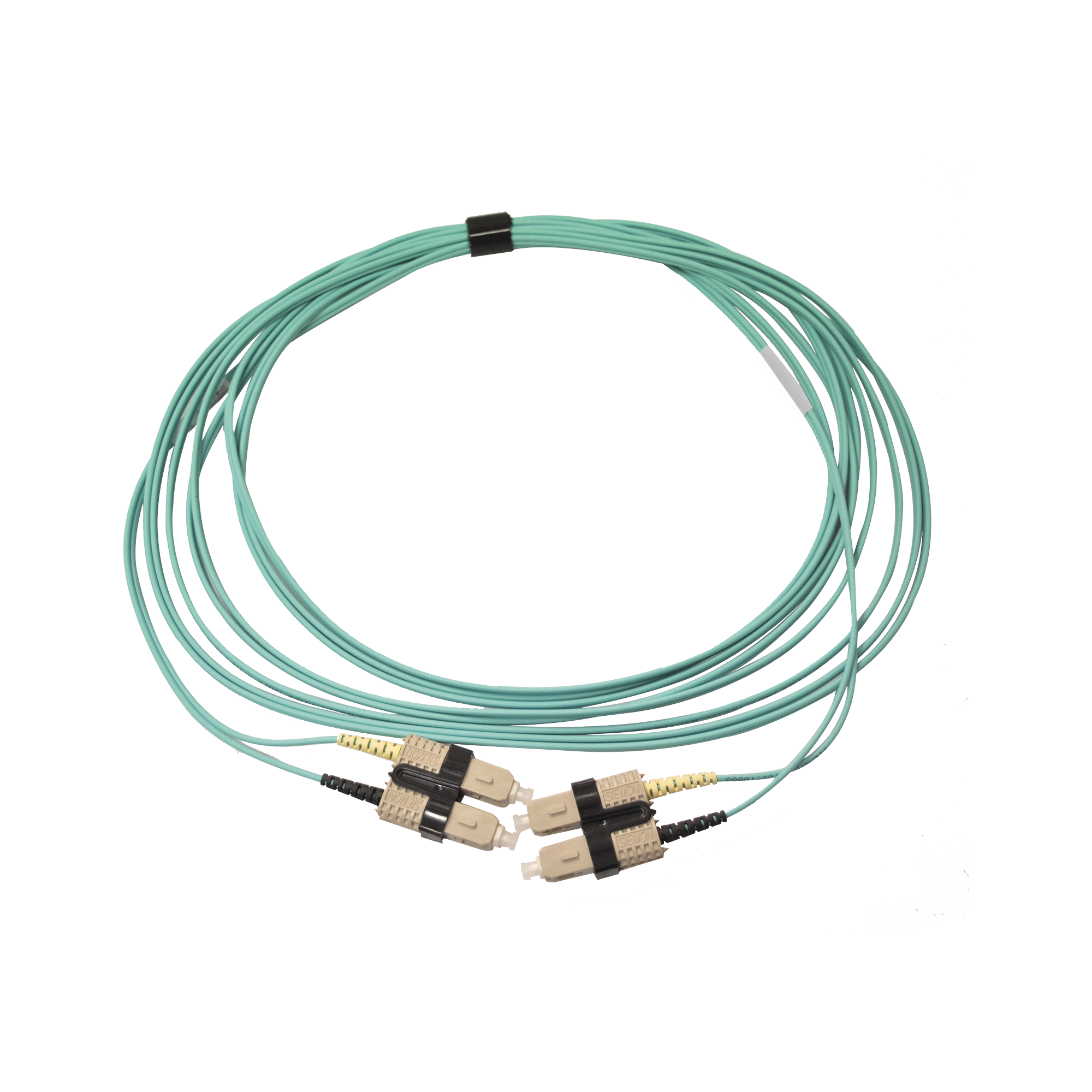 Jumper de Fibra Óptica Multimodo 50/125 OM3 XGLO, SC-SC Duplex, OFNR, Color Aqua, 5 Metros