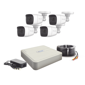 (MICRÓFONO Integrado) Kit TurboHD 1080p Lite / DVR 4 canales / Audio por Coaxitron / 4 Cámaras Bala de Policarbonato con Micrófono Integrado