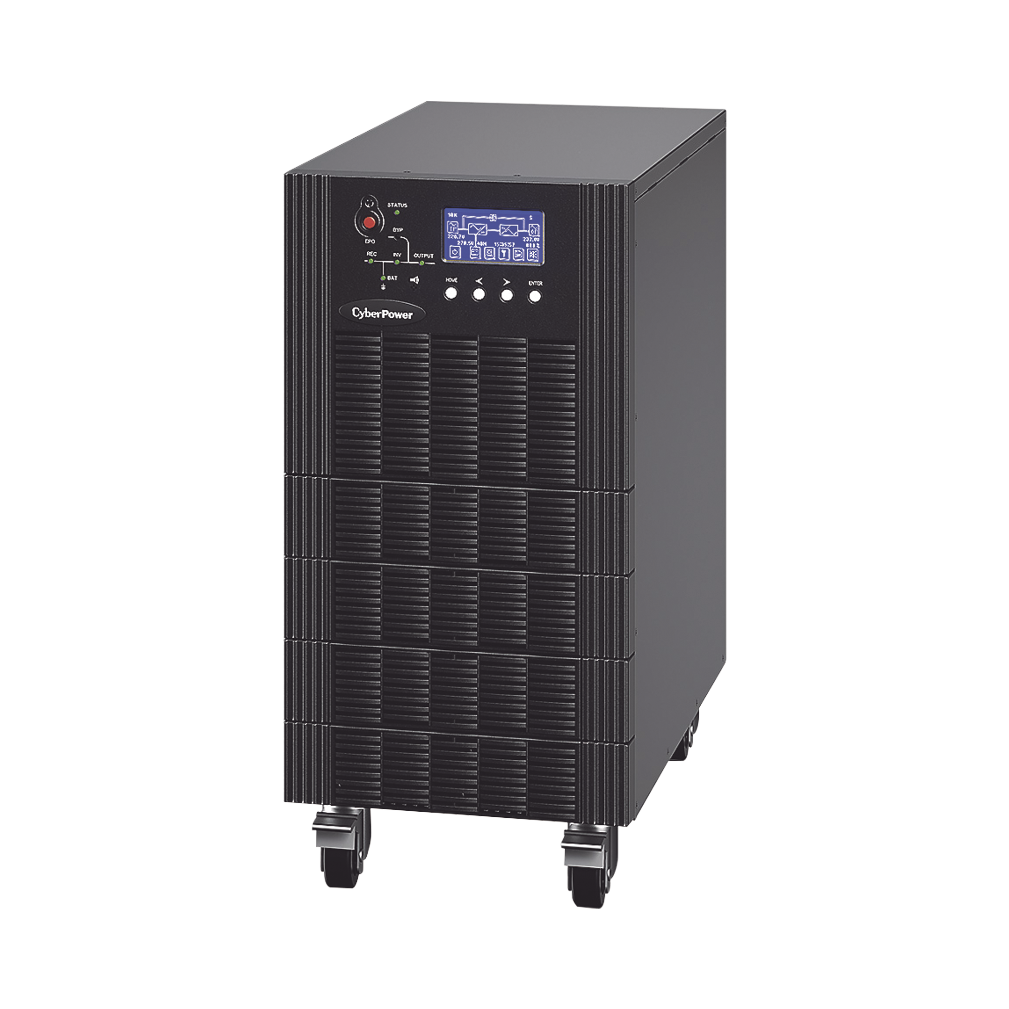 UPS Trifásico de 10 kVA/10 kW, Topología Online Doble Conversión, Voltaje de 208/220 Vca de L-L, Respaldo de 5 Minutos al 100% de Carga, Incluye Módulo y Banco de Baterías