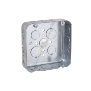 Caja Cuadrada 4 11/16"/ Profundidad 1 1/2"/ 11 Entradas 1/2", 6 Entradas 3/4"/ Troquelada.